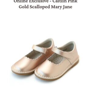 L'Amour Pink Gold Scalloped Mary Jane Shoes